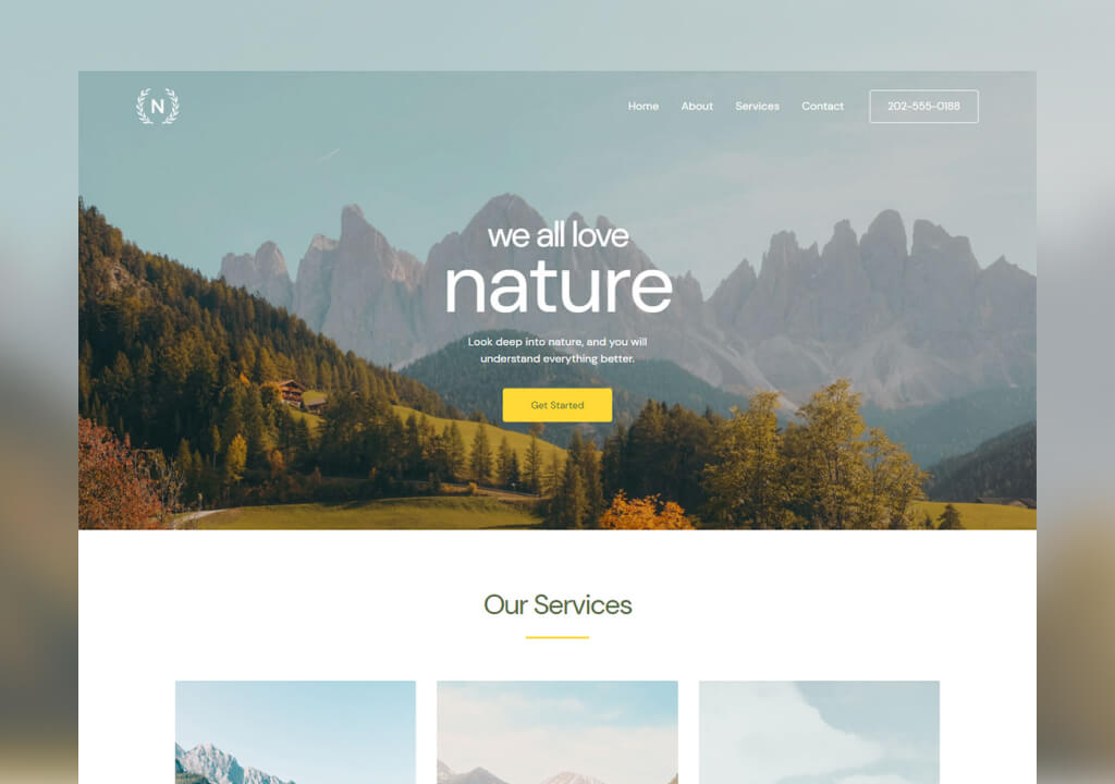 Nature Multi Purposes Landing Pages downloadable design resource image 3